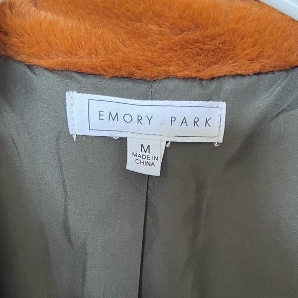 Emory Park Stitch Fix Plaid Jacket with Faux Fur Collar Size Medium - Picture 3 of 6